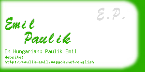 emil paulik business card